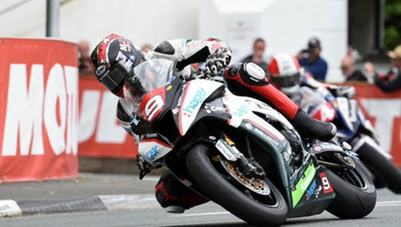 Hutchy was on a roll, also winning the Superstock TT
