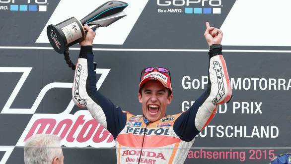 First victory since April this year for Marc Marquez. Doesn't he look pleased?