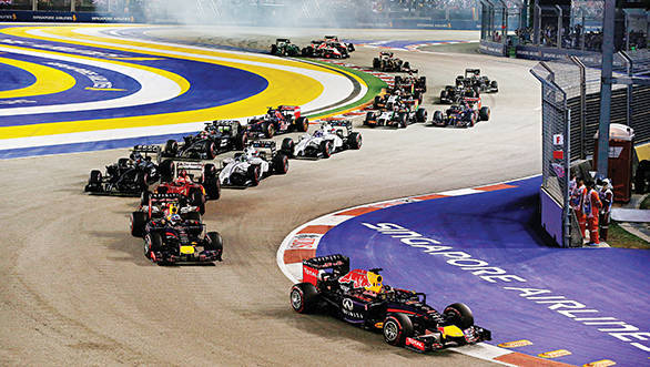 Thrilling race action at the Marina Bay Street Circuit