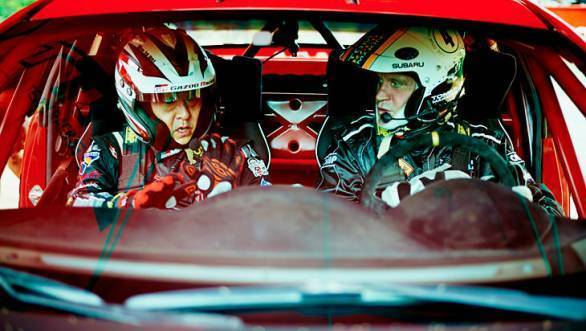 Akio Toyoda and Tommi Makinen