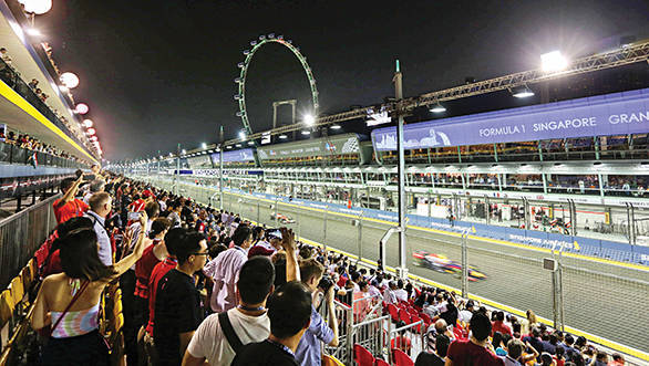 Witness exhilirating Formula One action from strategically located grandstands throughout the Marina Bay Street Circuit