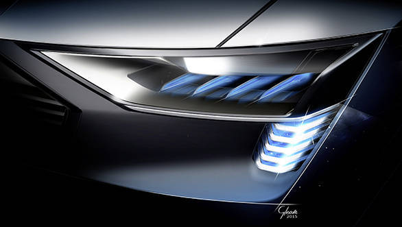 Audi e-tron quattro concept  Headlight with e-tron light sign