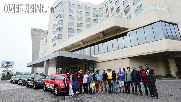 The participants before the start of the journey at the Park Plaza Hotel Zirakpur