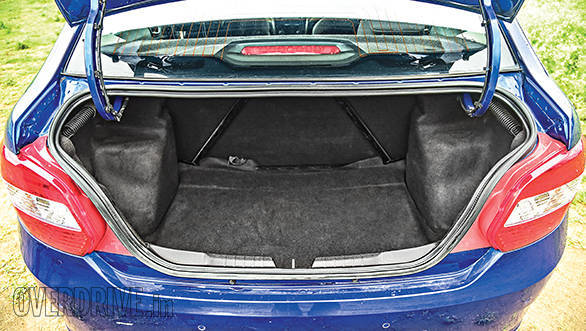 The boot has a tall and narrow opening with significant suspension intrusions