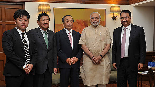 PM Modi with Takeshi Uchiyamada