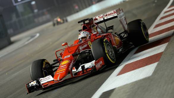 Sebastian Vettel wins the 2015 Singapore GP