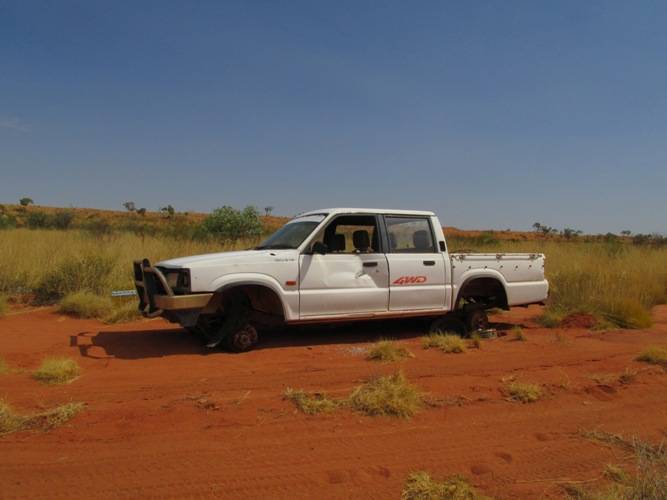 Many broken down cars are abandoned in the bush, becasue it would  be just too expensive to tow them to a proper workshop