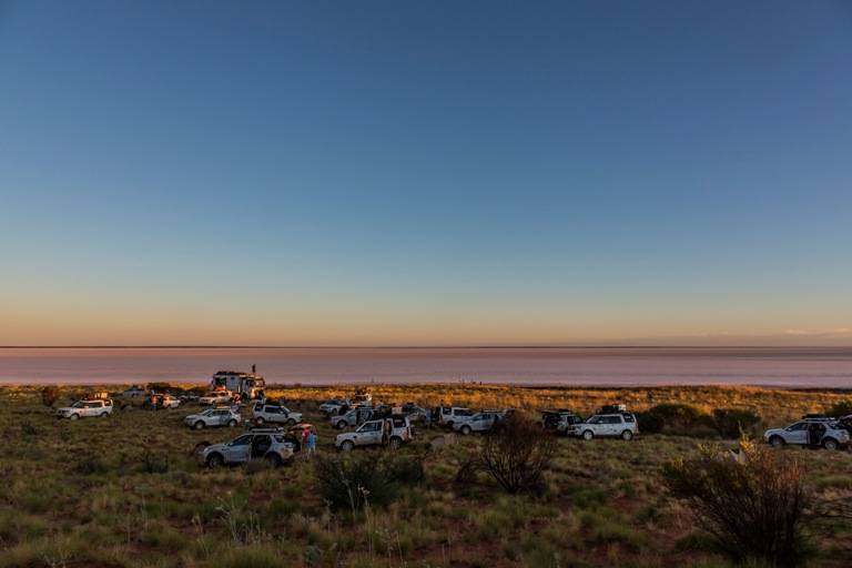 Our Land Rover Camp on the banks of Lake Mackay- a huge salt lake