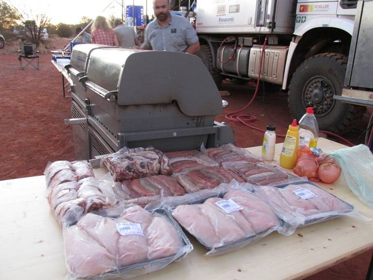 Our very own 'Bush Barbeque'. The truck carried all kinds of frozen meat in its big refregirator