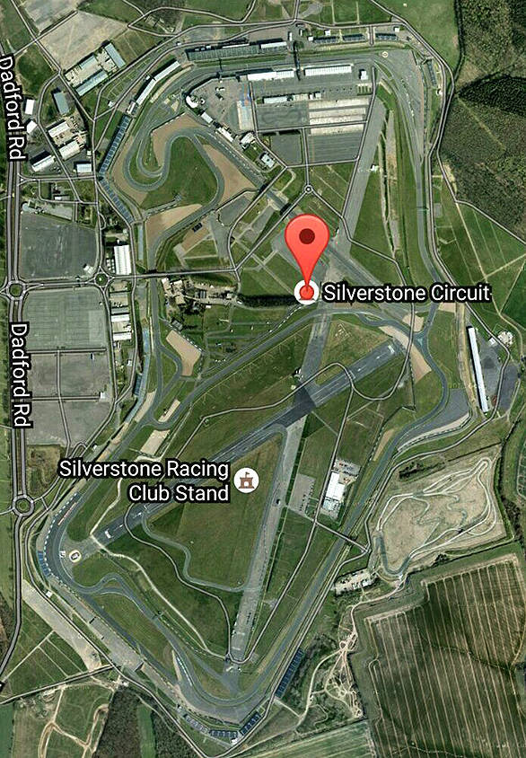Silverstone Circuit Google Map Screenshot