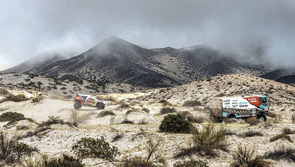 Stephane Peterhansel  (FRA) from Team Peugeot Total performs during stage 10 of Rally Dakar 2016 from Belen to La Rioja, Argentina on January 13, 2016. // Flavien Duhamel/Red Bull Content Pool // P-20160113-00148 // Usage for editorial use only // Please go to www.redbullcontentpool.com for further information. //