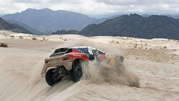 Stephane Peterhansel (FRA) from Team Peugeot Total performs during stage 10 of Rally Dakar 2016 from Belen to La Rioja, Argentina on January 13, 2016 // Florent Gooden / DPPI / Red Bull Content Pool  // P-20160114-00572 // Usage for editorial use only // Please go to www.redbullcontentpool.com for further information. //