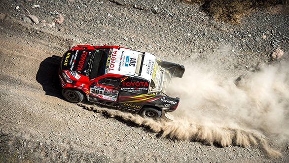 Giniel De Villiers of Toyota Gazoo Racing South Africa on Stage 8