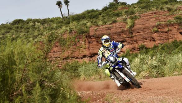 Sherco TVS rider Juan Garcia Pedrero is currently 10th overall, while his team-mate Duclos is fifth