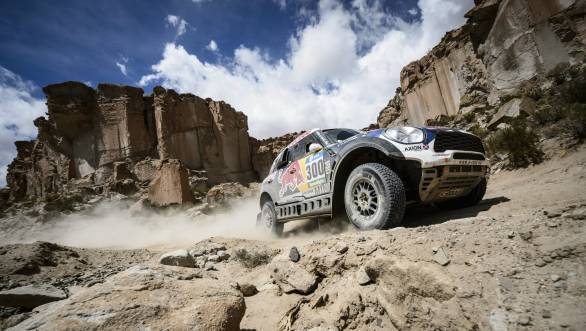 Nasser Al-Attiyah brought his Mini home fourth in the first half of the marathon stage in Jujuy