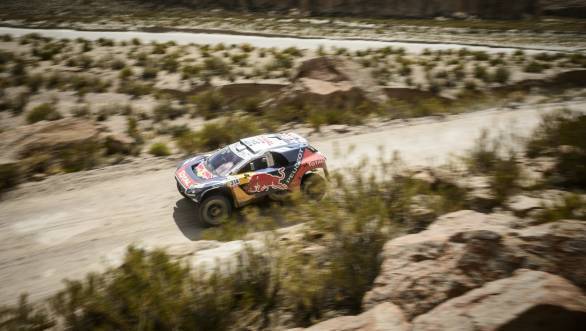 After four stages, Dakar novice Sebastien Loeb continues to lead the overall car category