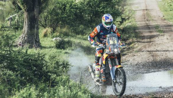 Toby Price took his KTM 450 Rallye to the head of the motorcycle class