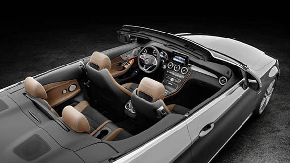 Mercedes-Benz C 220d 4MATIC Cabriolet, Edition 1,  Exterieur:  designo selenitgrau magno, AMG Line; Interior: schwarz/nussbraun,  Kraftstoffverbrauch (l/100 km) innerorts/außerorts/kombiniert:  5,4/3,9/4,5 CO2-Emissionen kombiniert: 116 g/km Exterior: designo selenite grey, AMG Line; interior:  black/nut brown  Fuel consumption (l/100 km) urban/ex urban/combined:   5.4/3.9/4.5 combined CO2 emissions:  116 g/km