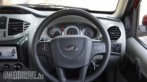The new steering wheel gets audio buttons on the left and cruise control buttons on the right