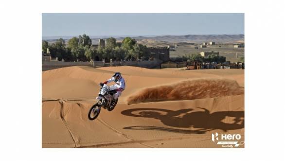 CS Santosh prepares for the Merzouga Rally astride of the Speedbrain 450 Rally bike