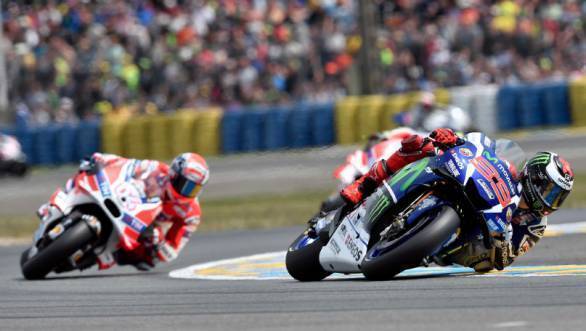 Jorge Lorenzo leads the way at Le Mans at the 2016 French MotoGP round