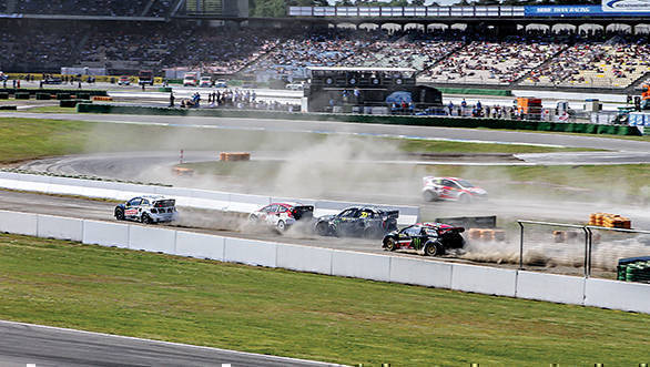 Chaos in the semi finals at Hockenheim, with Solberg chasing after the pack ahead, to make it to the final