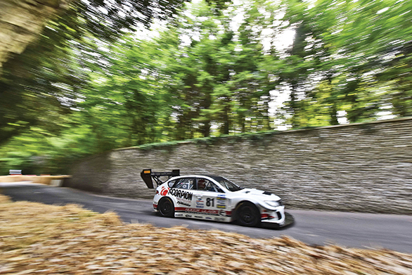 Olly Clark  -  the fastest man at the hill climb this year in his Subaru Impreza Gobstopper II