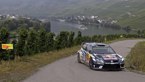 Sebastien Ogier and navigator Julien Ingrassia on their way to victory at Rally Germany