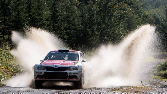 Gaurav Gill on his way to victory at the 2016 APRC Rally Hokkaido