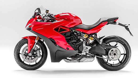 Look closely and you can see the steel trellis frame unlike the monocoque from the Panigales