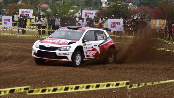 Team MRF Skoda's Fabian Kreim topped the timing sheet at the SSS at Chikmagalur