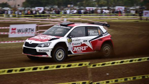 Reigning APRC champion Gaurav Gill at the SSS at the India Rally