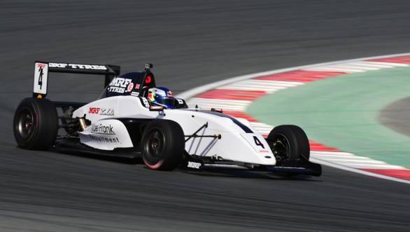 Harrison Newey set the pace early on at the Dubai Autodrome at round 2 of the MRF Challenge 2016