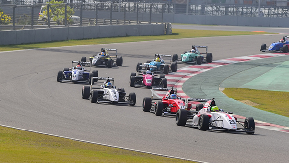 Mick Schumacher leads the pack in one of the races