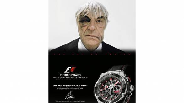 Bernie Ecclestone's Hublot ad, where he sports an actual shiner, after having been mugged in London