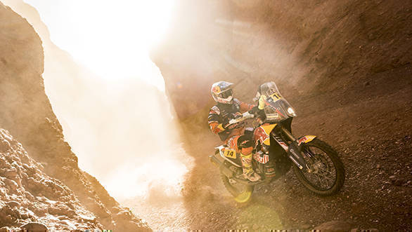 Sam Sunderland (GRB) of Red Bull KTM Factory Team races during stage 03 of Rally Dakar 2017 from Tucuman to Jujuy, Argentina on January 4, 2017 // Marcelo Maragni/Red Bull Content Pool // P-20170104-00531 // Usage for editorial use only // Please go to www.redbullcontentpool.com for further information. //