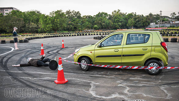 The cars not equipped with ABS like the Nano, Alto 800 and the Kwid failed this test because we were not able to change lanes