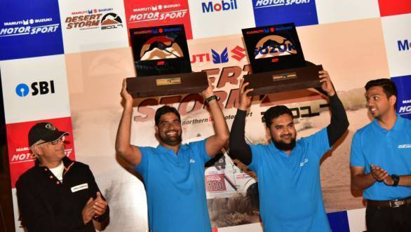 Ali Ajgar and Mohammed Musthafa from Team Maruti Suzuki win the Xplore A category trophy
