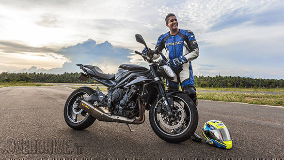 Ferine, my Triumph Street Triple. This photograph was taken after a particularly good at the racetrack