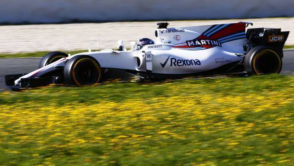 Lance Stroll during testing at Barcelona