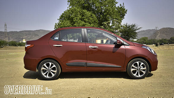The side profile is the most familiar angle on the new Hyundai Xcent