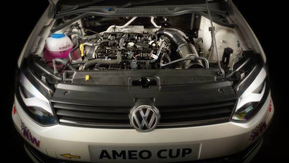 The Ameo Cup cars use the 1.8-litre engines from the Polo GT 