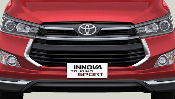 The 2017 Toyota Innova Crysta Touring Sport gets a black radiator grille