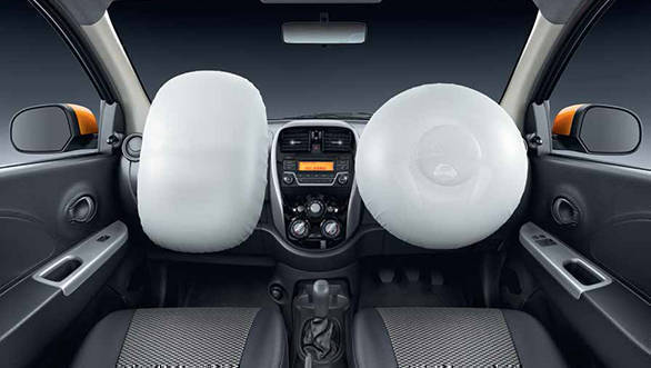 Driver and passenger side airbags come standard in the top end XV safety trim of the 2017 Nissan Micra Active