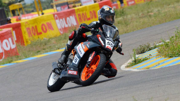 Amarnath Menon, winner of Super Sport Indian (300-400cc) race (June 10)