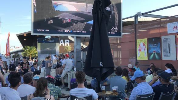 How the fans watch Le Mans. Beer, a big screen, and the freedom to move from corner to corner when they choose to