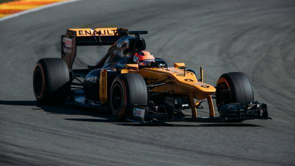Robert Kubica at a private test session for Renault at Valencia, Spain