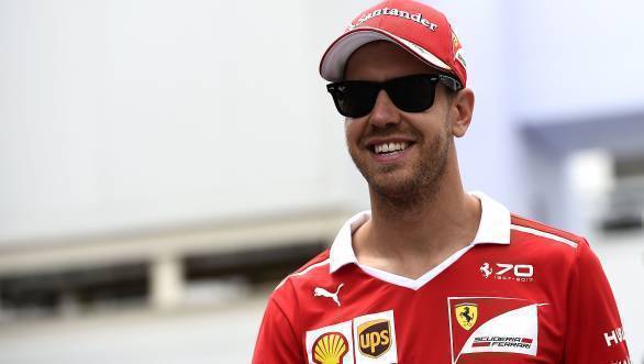 Sebastian Vettel is all smiles ahead of the Baku GP. Long before the angry incident between him and Mercedes driver Lewis Hamilton.