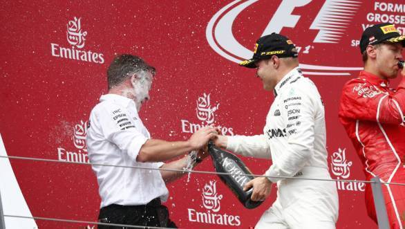 Valtteri Bottas celebrates his win at the 2017 Austrian GP 