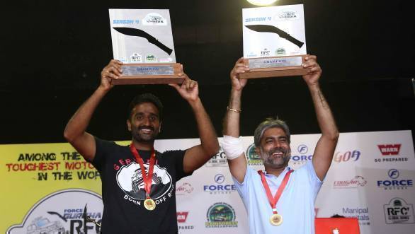 Kirpal Singh Tung and Gurmeet Virdi with their winners' trophies at the prize distribution ceremony of the 2017 RFC India